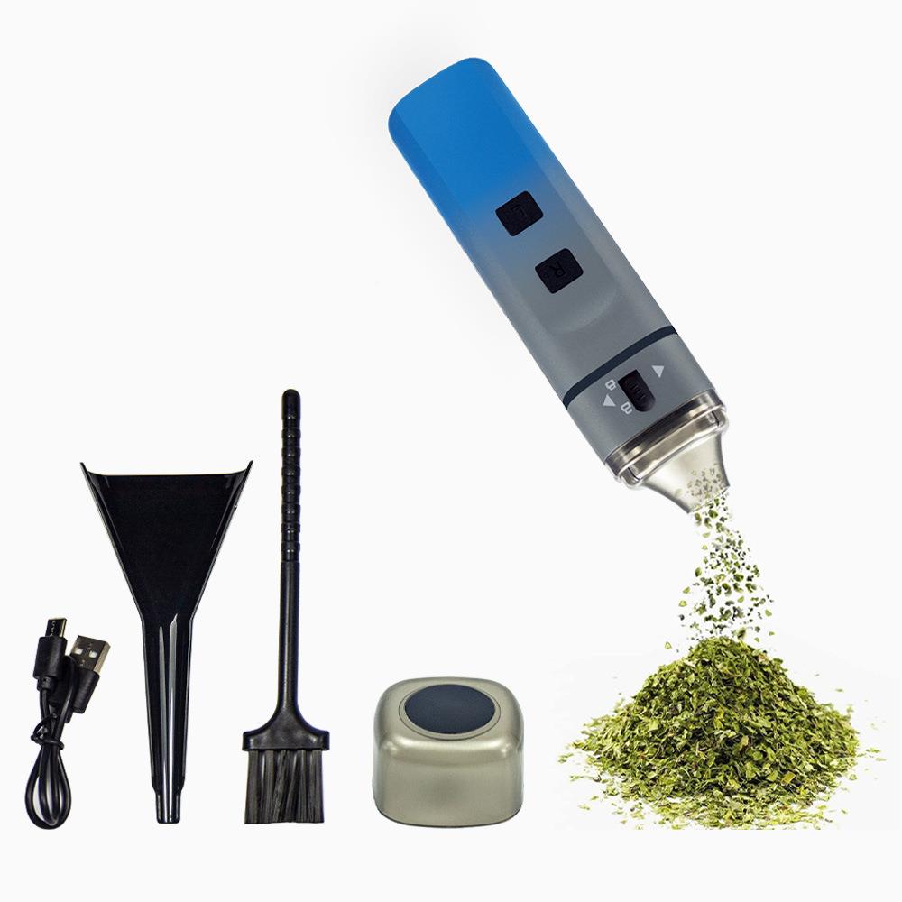 便携电动金属磨烟器USB充电铝合金齿塑料外壳烟草工具grinder