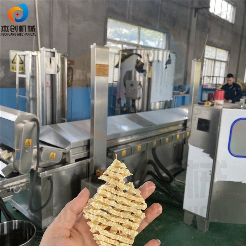 山西豆腐串油炸机 全自动花干油炸机 连续式豆制品油炸设备