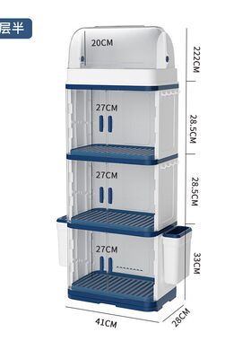 家用双层沥水带盖碗架塑料组合碗柜餐具防尘碗碟收纳置物沥水碗架