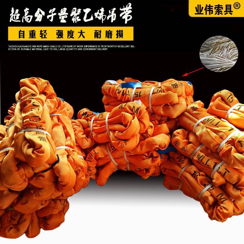 80T6M超高分子聚乙烯吊带双扣20吨12米0吨8米两头扣迪尼吊装带