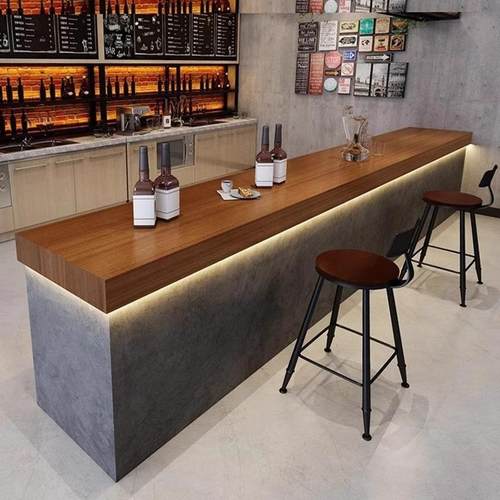 复古艺术水泥灰色收银台酒吧咖啡瑜伽馆前台接待台工业风转角吧台