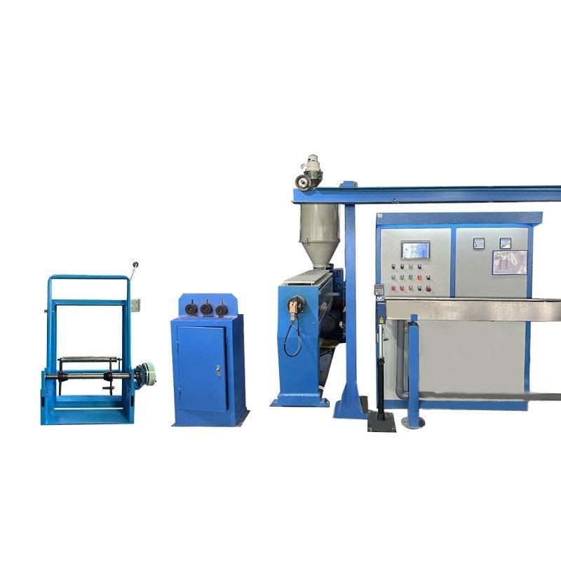 PVCPE双色线电线电缆挤出机整套设备收线绕线押出机全自动