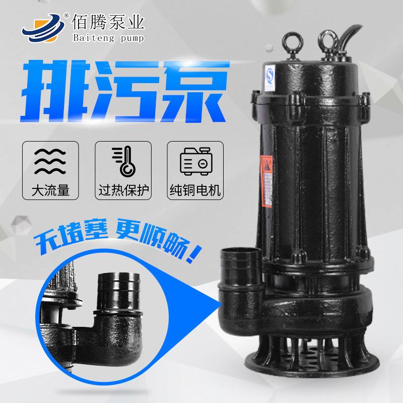 现货大流量污水泵潜污排污管道单相污水污物小型无堵塞排污泵