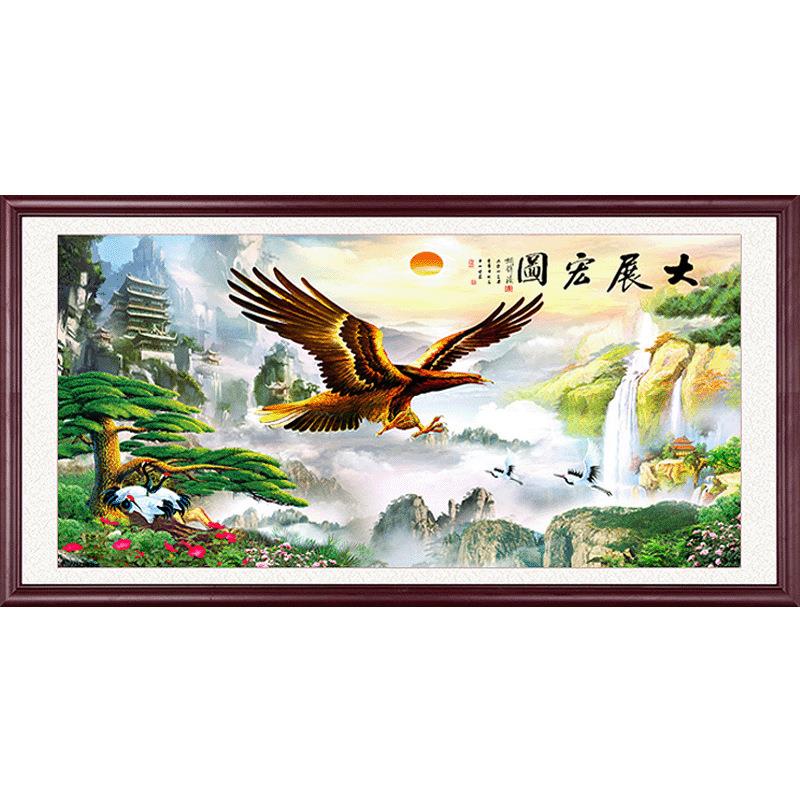 新款十字绣雄鹰大宏静物画展钻石画魔方挂满钻客厅钻VWH石画大图