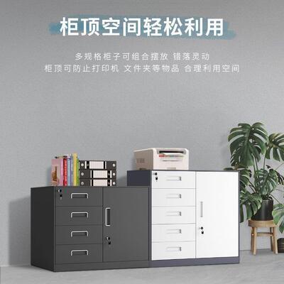 办公文件柜铁皮柜子矮柜储物柜柜床头柜带锁下小收ITY柜子活动桌