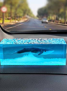 山鱼手工桌洋面现代tb737899轻奢鲸透冰明夜光树脂海灯饰摆件工艺