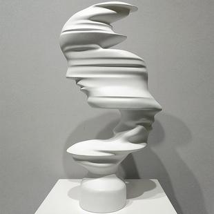 抽简约QZ A140象脸白头像雕塑板间客厅玄黑关柜书房树脂人物艺术