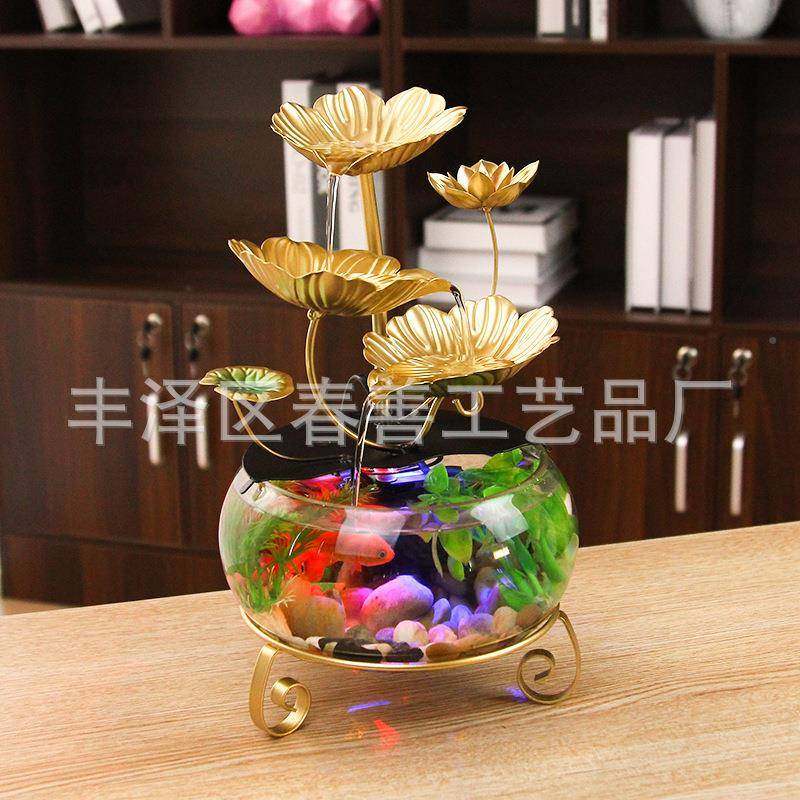 创意简约桌面头小型鱼缸GXE摆件流水摆件源工铁艺家居饰工厂装艺,家居饰品,流水摆件,淘宝优惠券,粉丝福利购,淘宝优惠卷