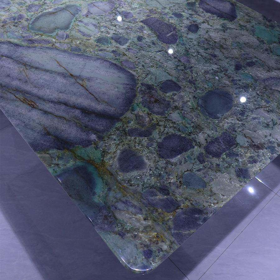 祖母绿天然石进口极祖母绿餐大理奢石餐桌意式简高端别墅设计方师