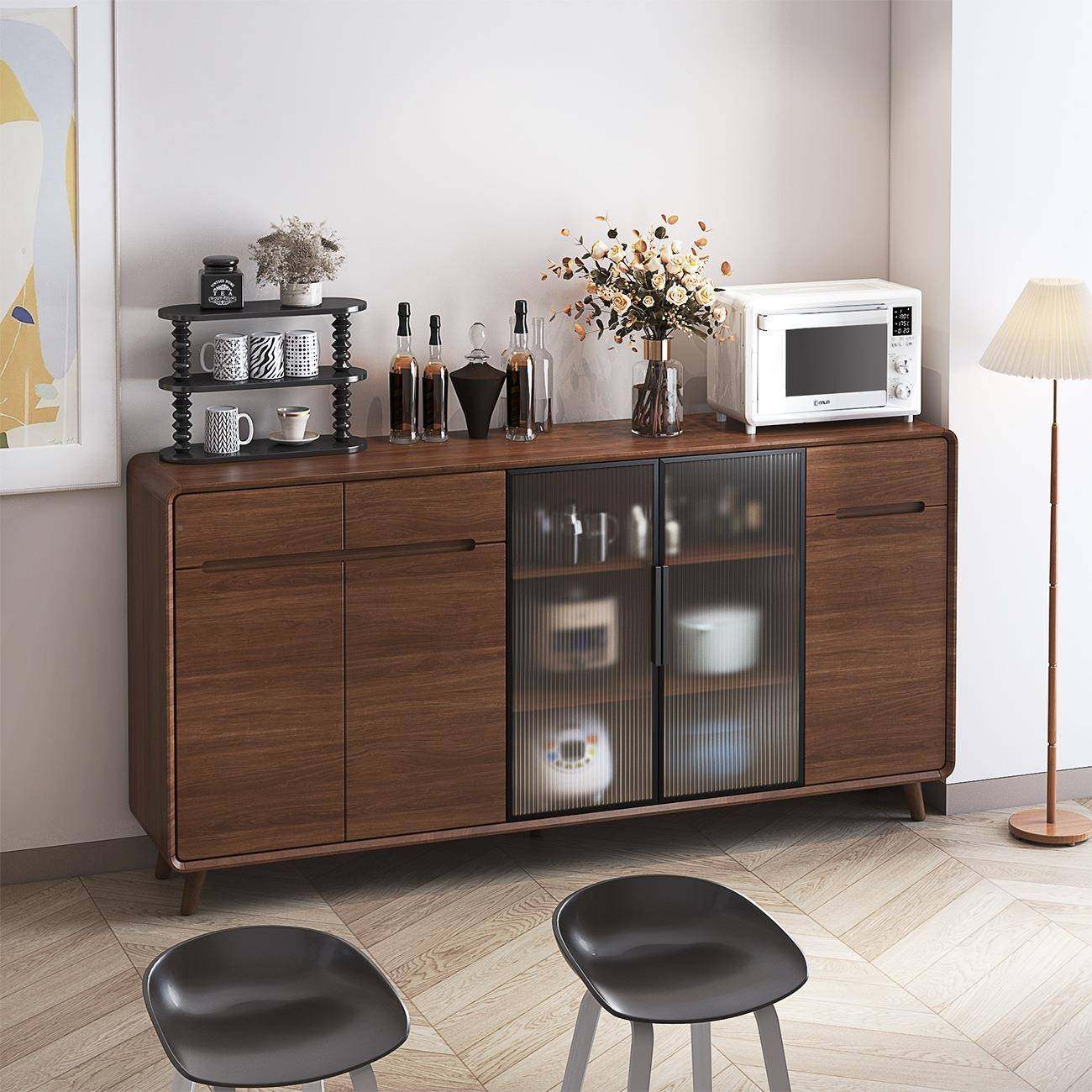 复古边储柜餐厅靠墙大容量茶水柜客中古1风简约厨房碗橱物柜收纳,住宅家具,餐边柜,淘宝优惠券,粉丝福利购,淘宝优惠卷