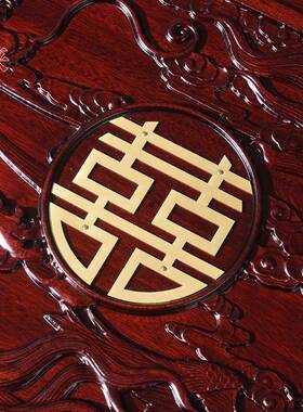 龙木凤喜香樟木箱子整板婚嫁箱实陪全樟字画箱木嫁箱储物箱VGJ木