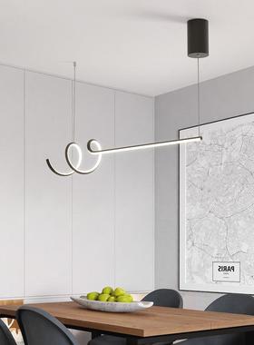 极简厅吊灯创室意28899线条设计餐师台餐桌吧灯现代简约长条办公l