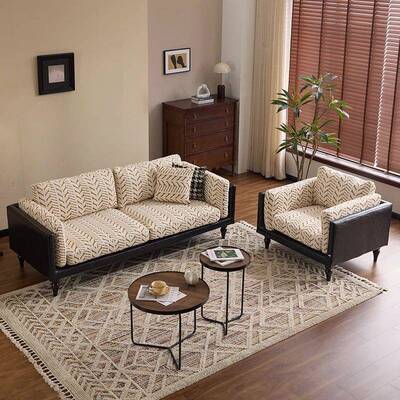 法风式复艺古接小户型客厅卧室民宿家用待休闲单双三人直NHA排布