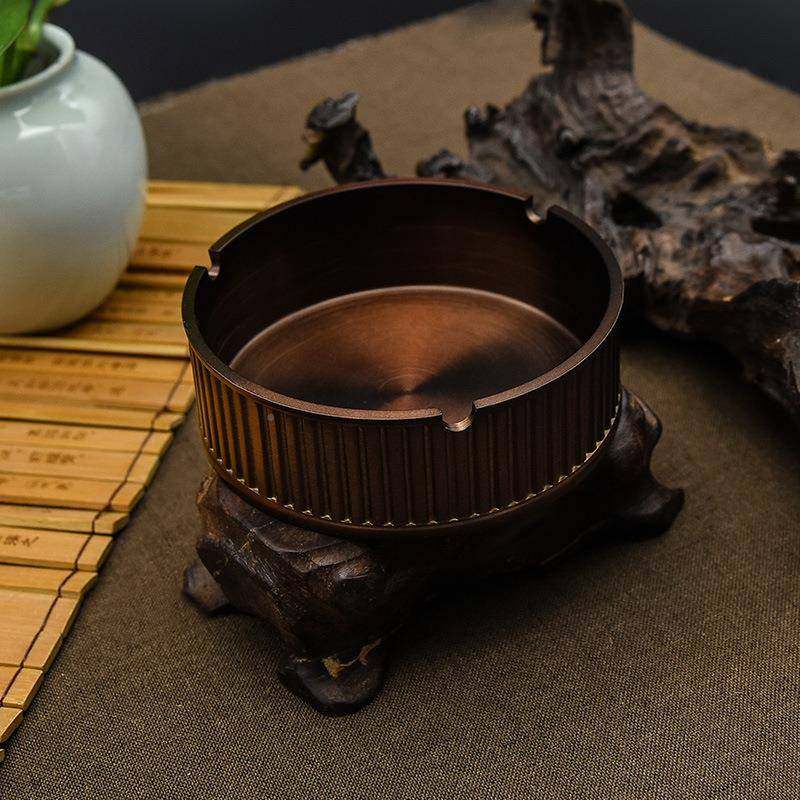 铜烟灰缸欧式创意GNT时办尚烟灰缸客厅工室卧室家居摆件铜公制艺