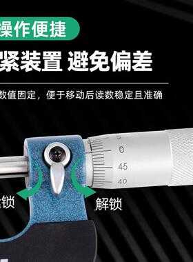 桂林精密外径千分尺量具0-5--5075-100mm螺旋LTJ测微器高2精度001