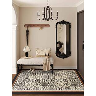 皮革美式复古入户门地垫751门进门滑防脚垫擦可免洗玄关口地毯可