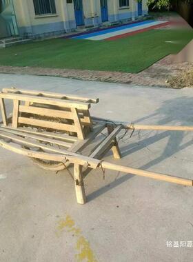 老摆式物手推车老件民10096801俗老式独轮车农家院民间收旧藏怀装