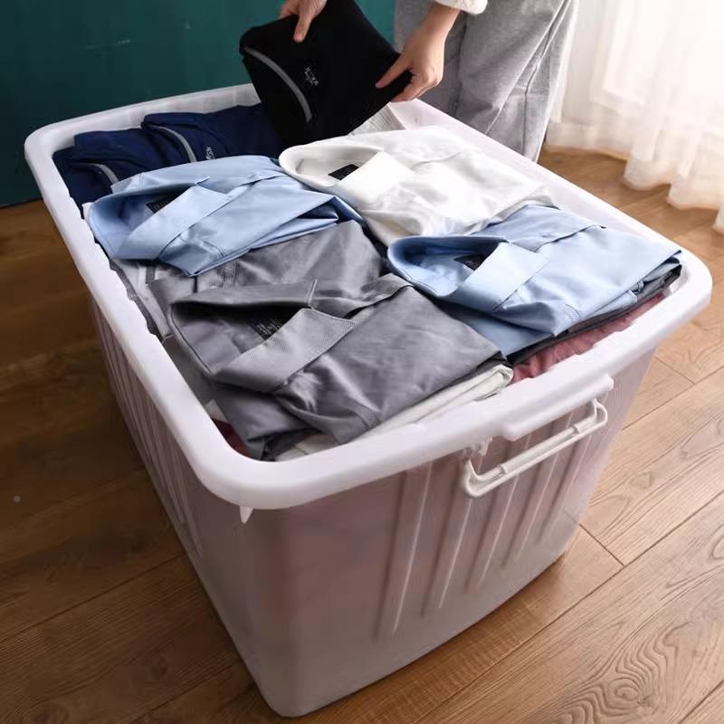 特大号收纳箱塑料加舍厚衣服宿整理箱轮家物用宝宝储OOU收纳带盒