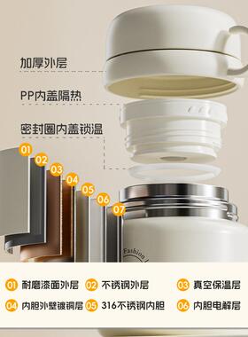 恩尔学美焖烧罐31不OWD锈钢真空长效饭保温盒生上班族便携6焖烧闷