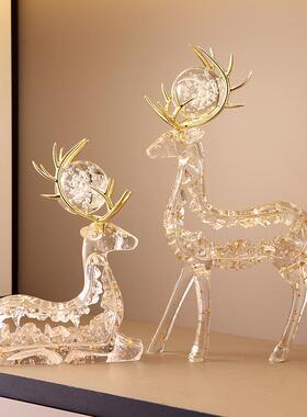 现客代奢水晶摆透明麋鹿件轻高档厅电JY-039视柜酒柜玄关家居装饰