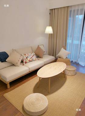 深咖色剑麻地毯式入地户门飘窗黄日麻编10022185草织棉麻编亚麻垫