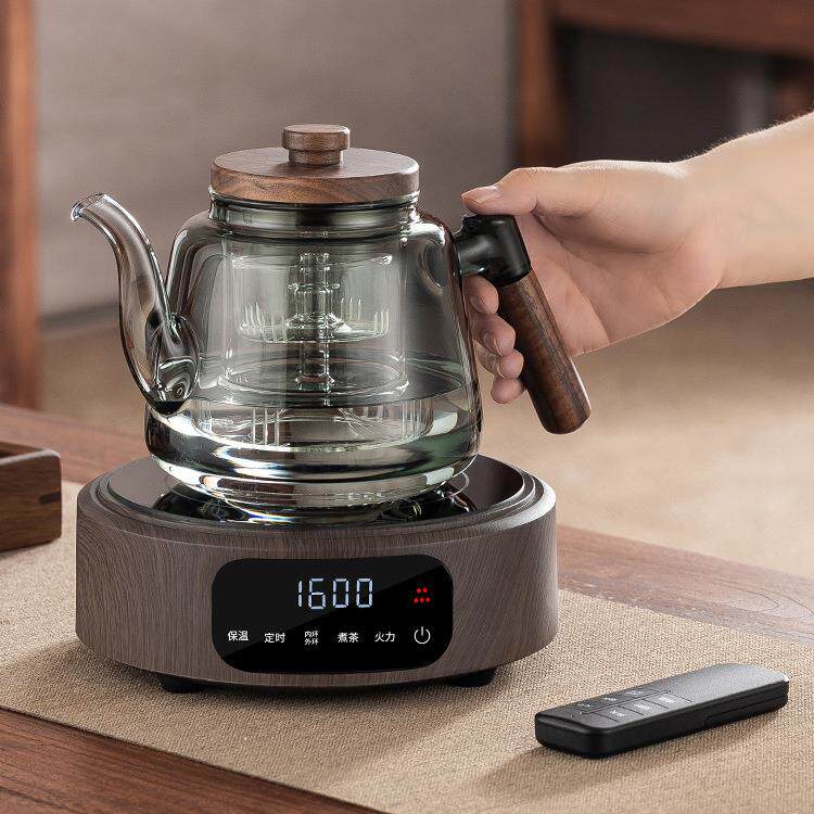 带遥控电陶炉1600瓦煮茶炉蒸煮茶壶套装加厚耐高温高硼硅无铅玻璃