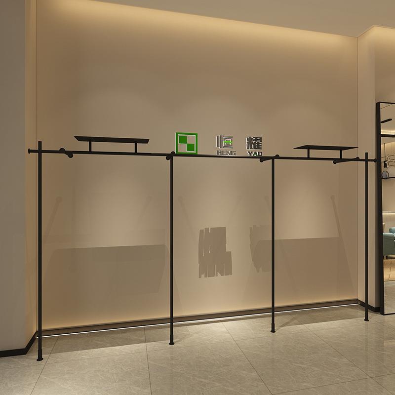 整店服装展示道具落地挂衣架服装展示柜现代简约侧挂中岛架