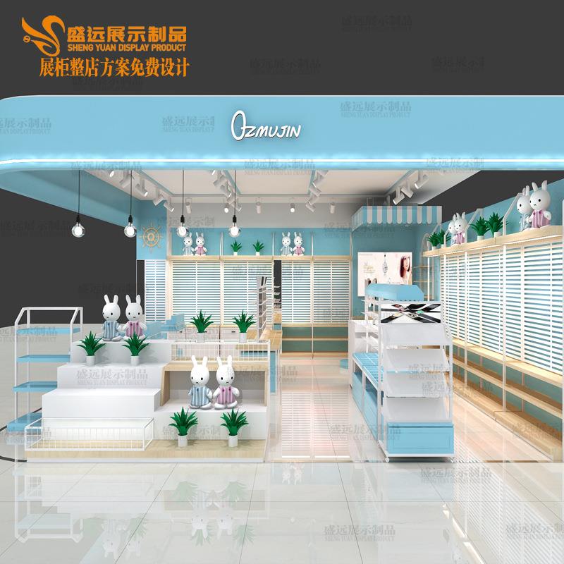 供应木烤漆饰品柜童装柜设计生产手饰展示柜儿童玩具货架中岛架