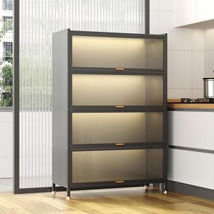 厨房置物架落地多层家用微波炉多功能收纳锅架子橱柜防尘储物柜