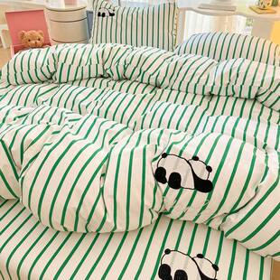 夏天A类纯棉老粗布床上四件套2024新款全棉麻被套床单三件套床品4