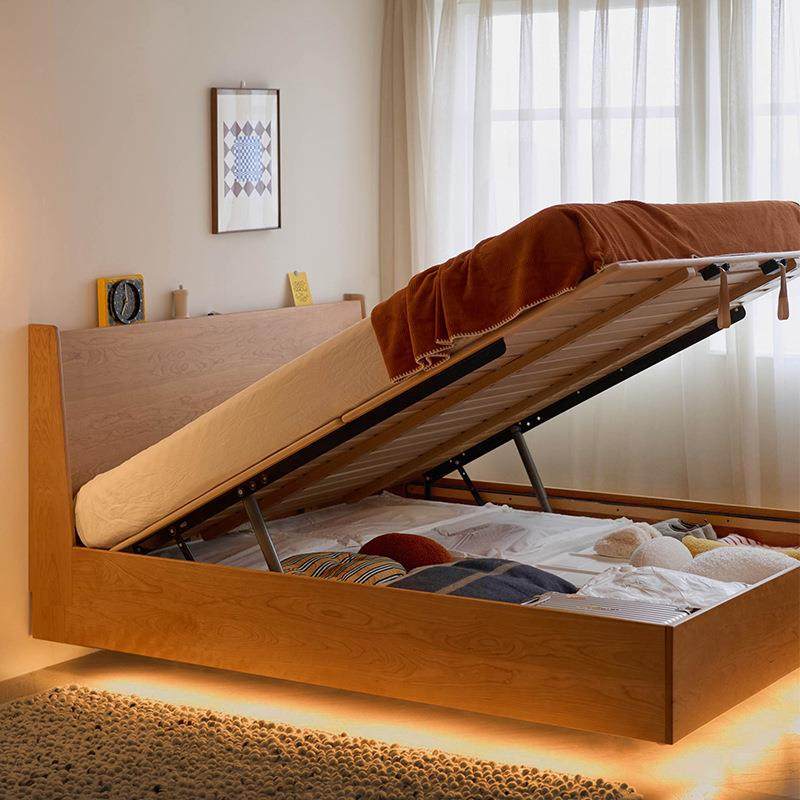 北欧简约樱桃木箱体床全实木床储物床卧室小户型双人床现代高箱床,纺织面料/辅料/配套,纺织机械配件,淘宝优惠券,粉丝福利购,淘宝优惠卷