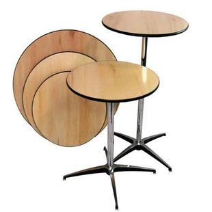 工厂实木鸡尾酒桌圆吧台酒会固定高吧脚桌户外聚餐折叠桌子