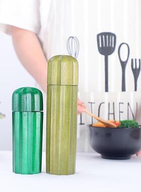 厨房用品创意家居木制仙人掌胡椒研磨器调味瓶调料套装组合装
