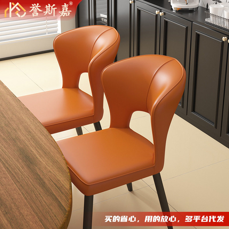 简约餐椅家用成人靠背椅凳子酒店餐桌椅子中餐厅PU休闲北欧餐椅