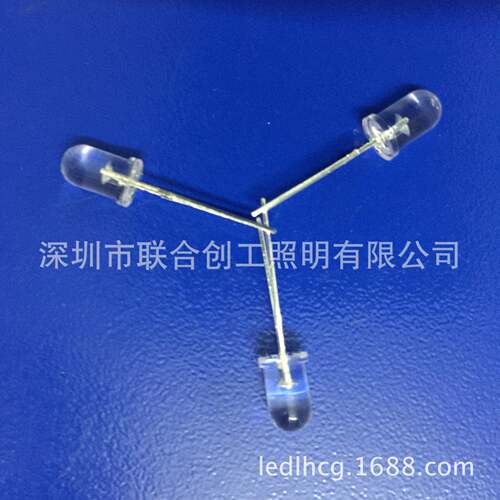 深圳20mA直插式LED灯珠f5圆头无边白光0.06Wf5圆头灯珠