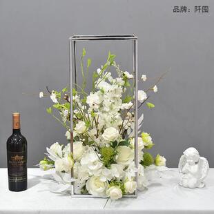 电镀几何桌花仿真花艺摆件酒店ktv商场摆台桌面茶几装饰布置