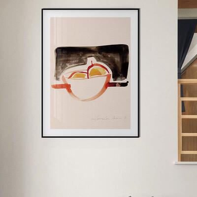 波兰艺术家抽象几何人物装饰画趣味插画风挂画简约线条客厅卧室