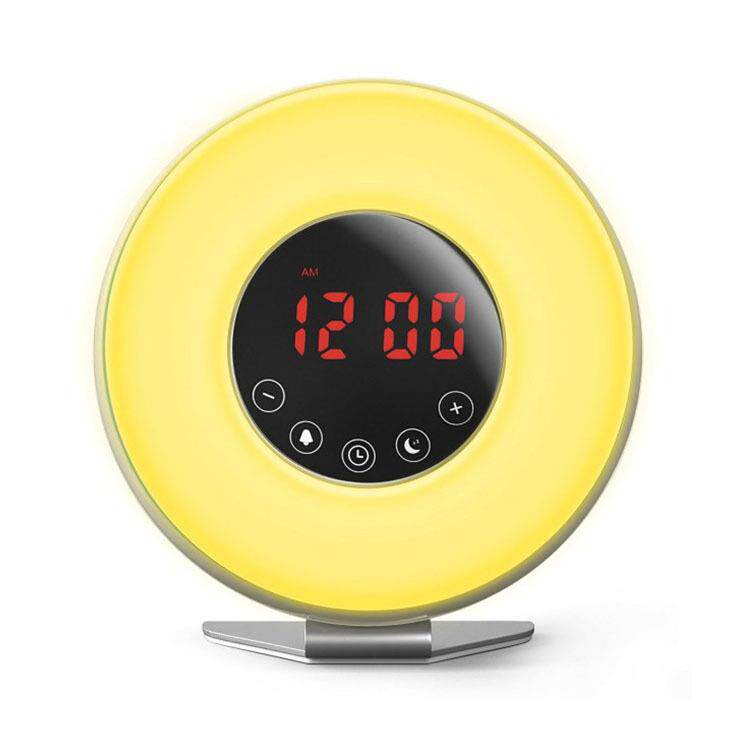 智能自然唤醒灯led闹钟日出日落起床睡眠灯多功能七彩氛围小夜灯