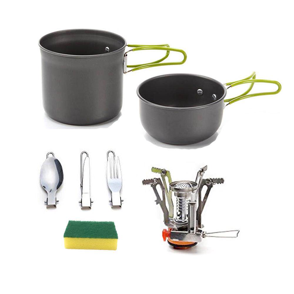 新品单人炊具便携式野营炉具套锅1-2人户外铝合金野炊套装