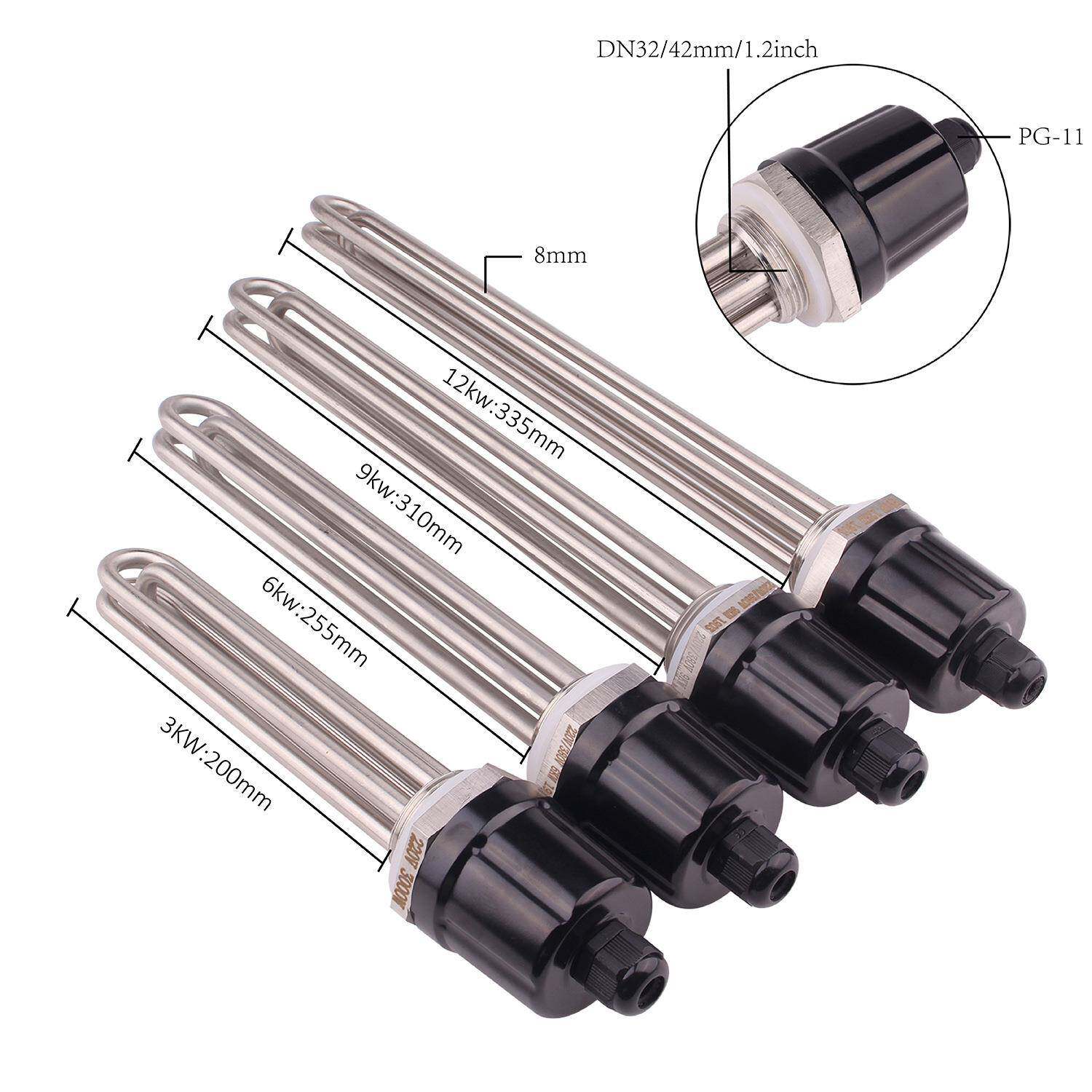 3000w-12KW电热管不锈钢316L法兰加热管DN40工程水箱发热管爆款