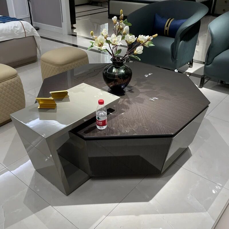 意式轻奢茶几简约后现代客厅家具套房别墅奢华大户型茶几全屋家具