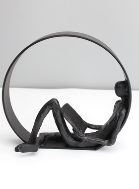 欧式创意圈内阅读黑色样板房售楼部卧室书房客厅餐厅玄关饰品摆件