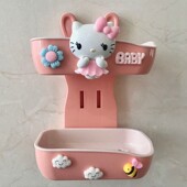 卡通可爱双层肥皂盒免打孔壁挂式 沥水香皂盒家用卫生间宿舍肥皂架