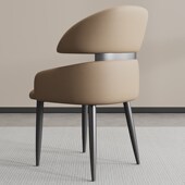 意式 家用皮艺高端酒店餐厅高级感餐桌靠背椅子 轻奢餐椅2024新款