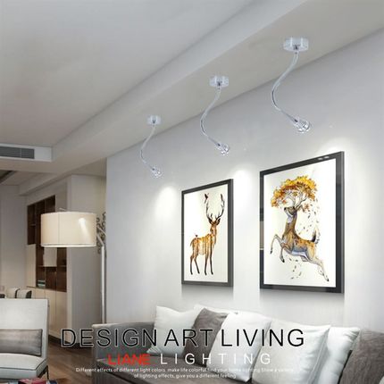 LED加长软管明装长杆射灯cob吸顶3w5w7w床头壁灯背景墙万向头吸顶