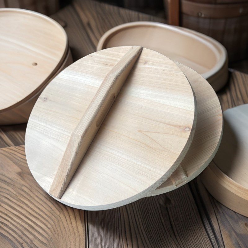 实木手工杉木炒锅盖家用大小锅盖蒸笼木质铁锅盖木头圆形水缸盖