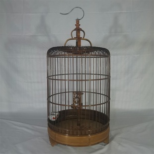 包邮百灵鸟笼竹制百灵专用鸟笼紫色竹成品发货全套手工制作加密顶