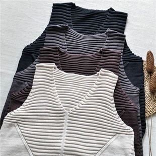 文艺无袖毛线背心女外穿秋冬宽松大码V领马甲针织衫毛衣马夹外套