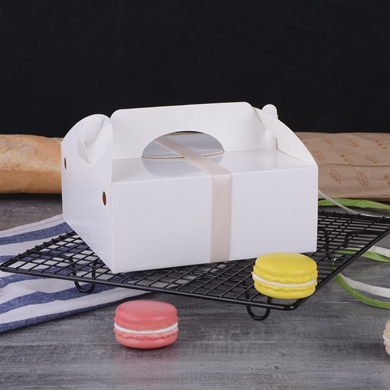 休闲纯白慕斯芝士巴斯克6寸8寸蛋糕盒包装盒饼干盒子西点盒手提盒