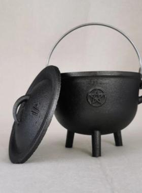 三脚锅铸铁手燃工何古摆件烧锅装饰仪式TPH道具中式复几造型